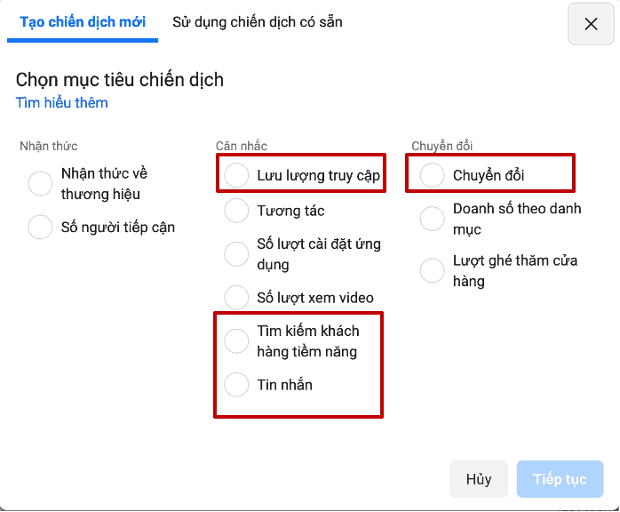 Tạo chiến dịch quảng cáo Facebook